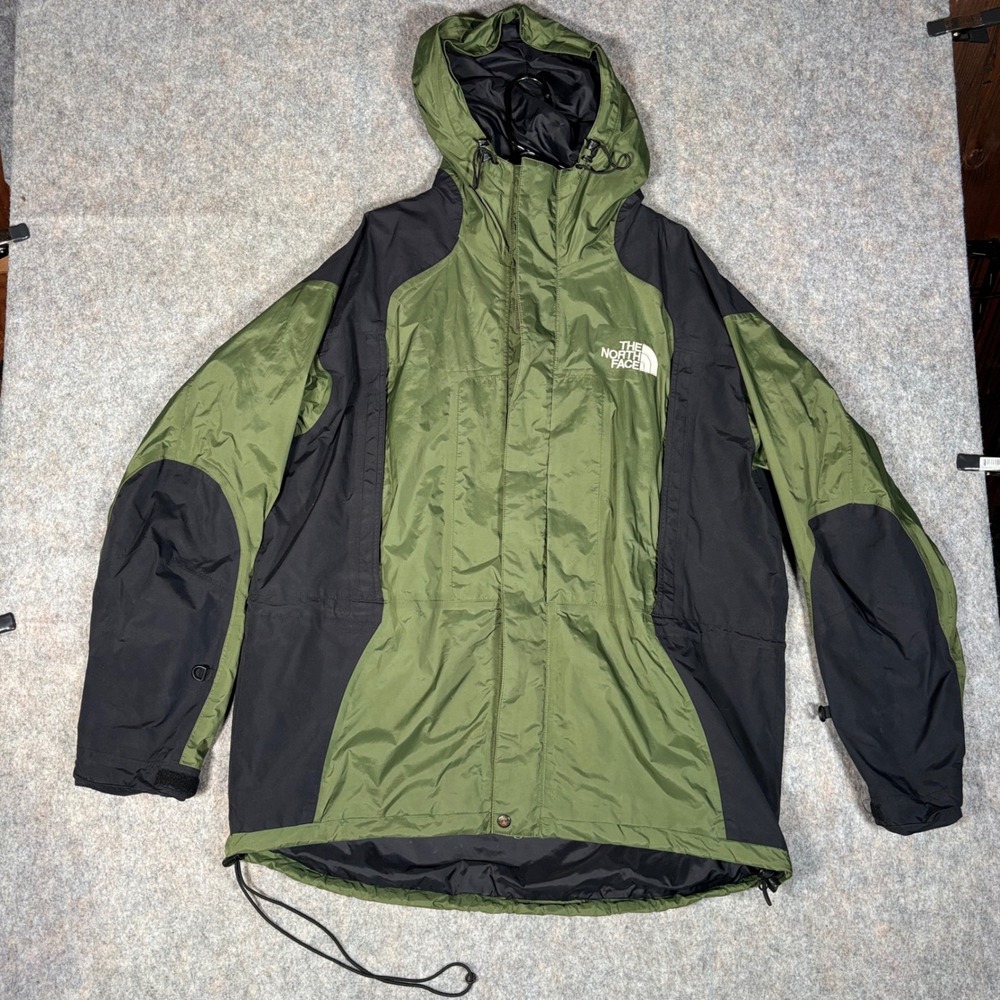 The North Face Gore-Tex Mountain Parka Mens XL Green Black Shell Vintage 419MT1